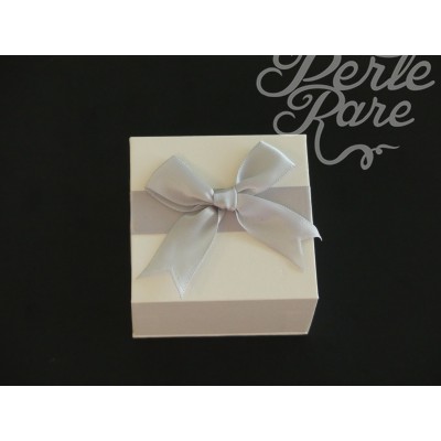 Boîte emballage cadeau nœud papillon blanc 7.6 x 7.6 x 4.3 cm